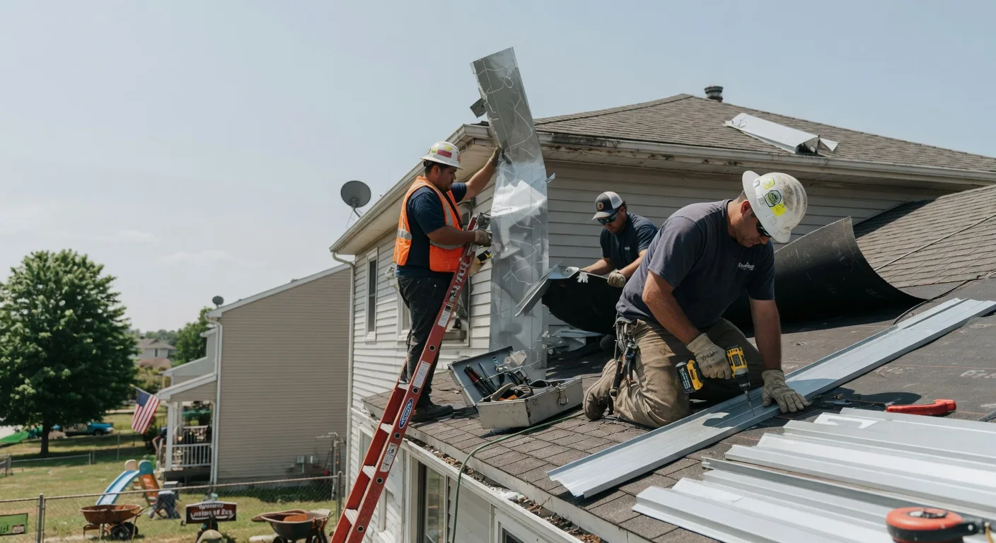 Storm Damage Metal Roof Repair in Nineveh, IN